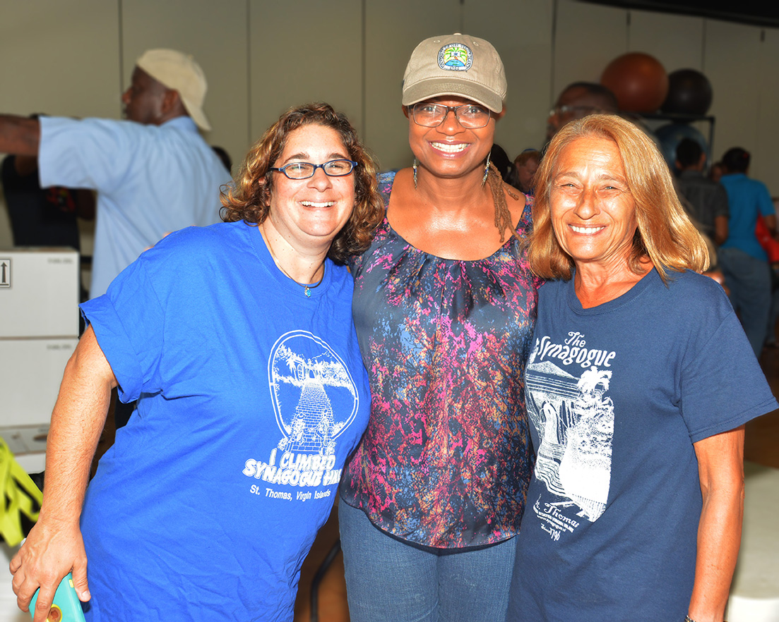 Liza Margolis, Marilyn Braithwaite Hall and Agnes Rampino pose for a photo 